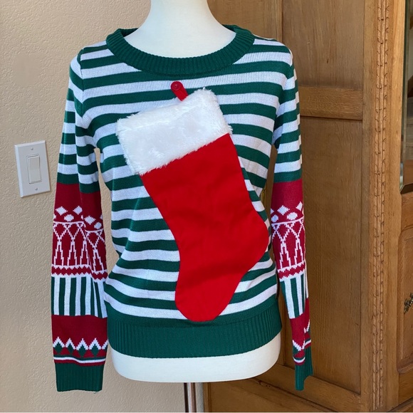Ugly Christmas Sweater with Wine Holder Small NWT - Picture 6 of 16